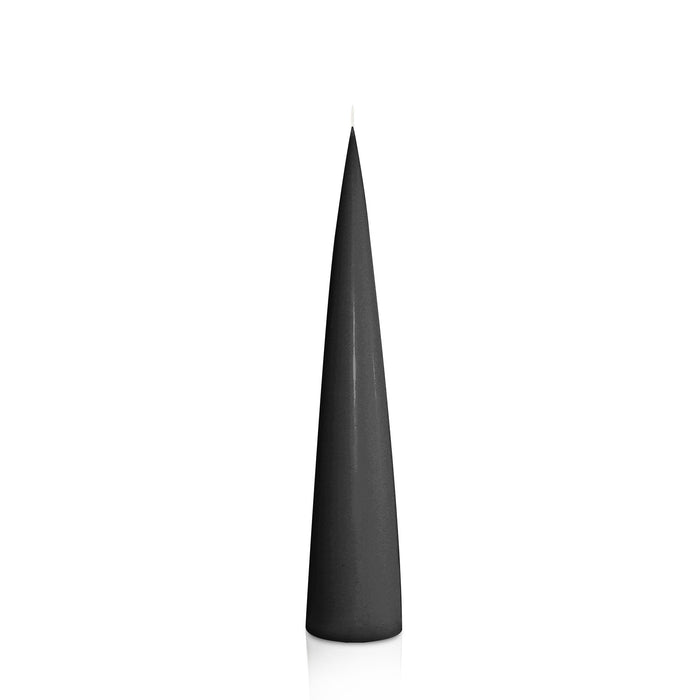 Black 4.4cm x 25cm Cone Candle Pack of 1