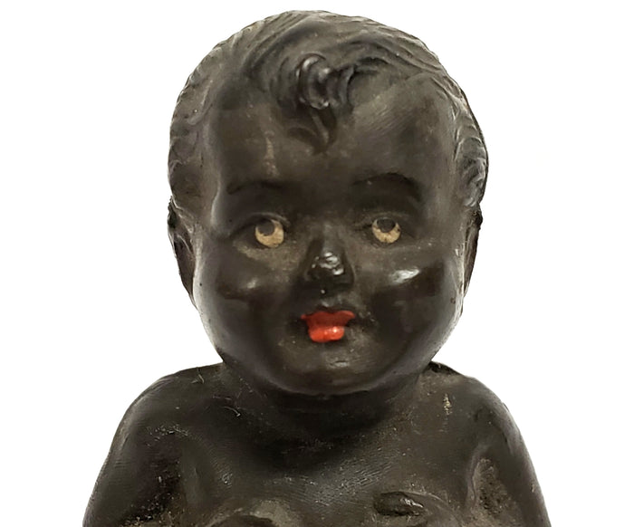 Black African Miniature Celluloid Doll, Unusual Form, Germany, Early Mark Pre 1921