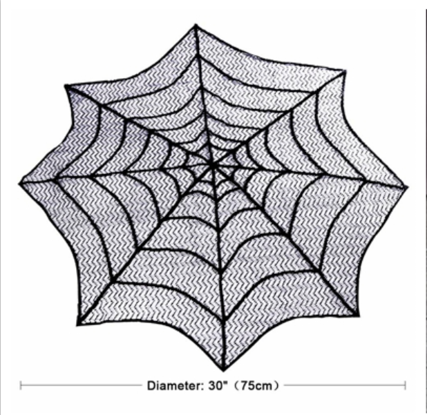 Black Lace Spider Web Tablecloth
