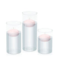 Blush Pink 7.5cm Floating Candle in 10cm Glass Set - Med Pack of 1