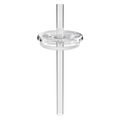 Clear Straw Lid shown from a side angle, featuring a transparent circular lid with an integrated reusable straw extending above and below the lid.
