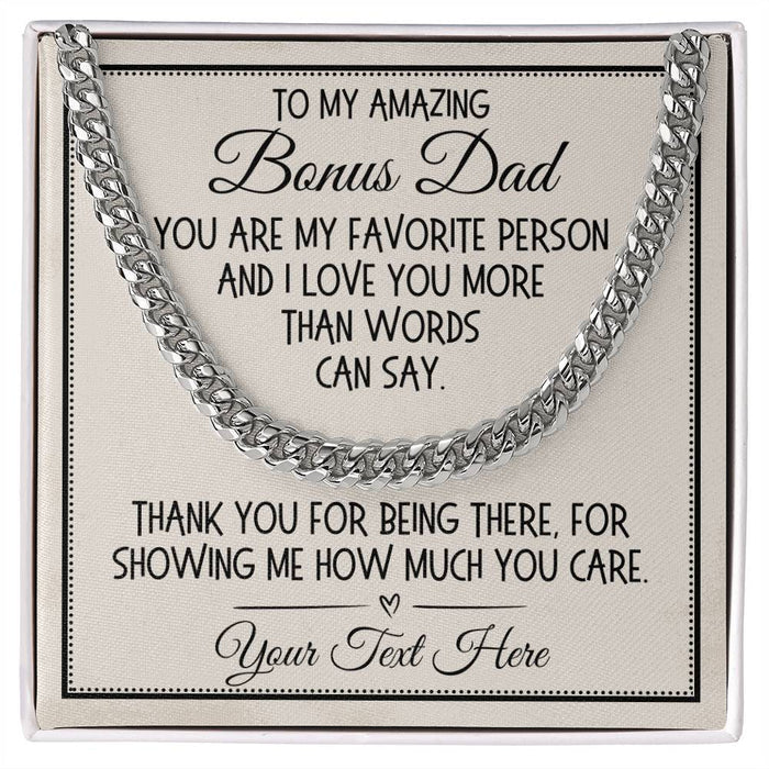 Bonus Dad Gift, Link Chain Necklace: You Are My Favorite Person