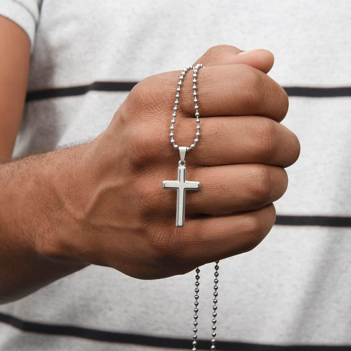 Bonus Dad Gift, Personalized Cross Necklace: The Greatest Gift Of All...