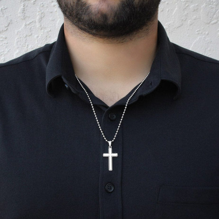 Bonus Dad Gift, Personalized Cross Necklace: The Greatest Gift Of All...
