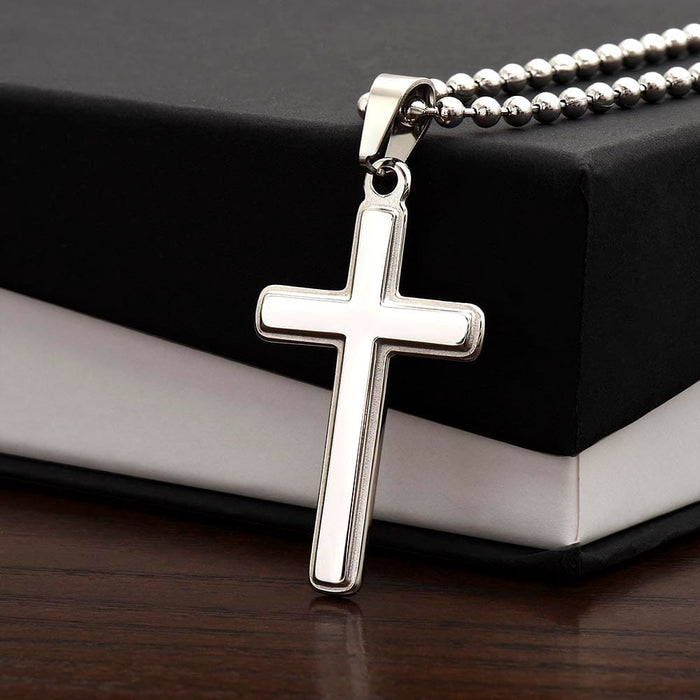 Bonus Dad Gift, Personalized Cross Necklace: The Greatest Gift Of All...