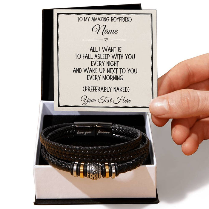 Boyfriend Gift, Love You Forever Bracelet: All I Want Is...