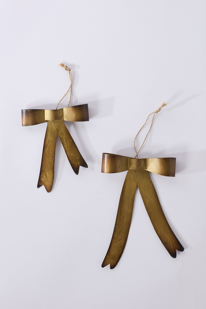 Brassy Bow Ornament (Two Sizes)