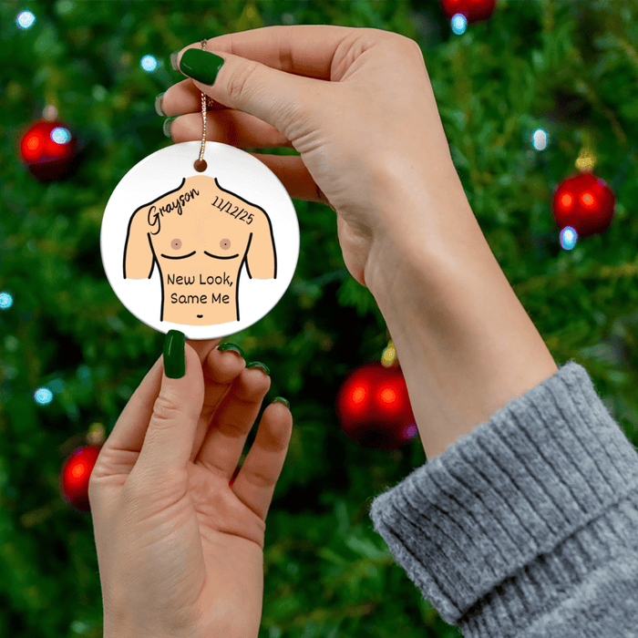 Breasts, Top Surgery For Trans Friend, Ceramic Ornament: New Look, Same Me