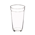 KeepCup Brew Glass Base in L 16oz size, a clear reusable glass tumbler with tapered sides and rolled rim, shown on a plain white background.