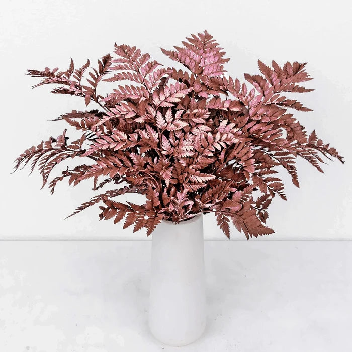 Bronzed Rose Gold Metallic Leather Leaf Apron - Image