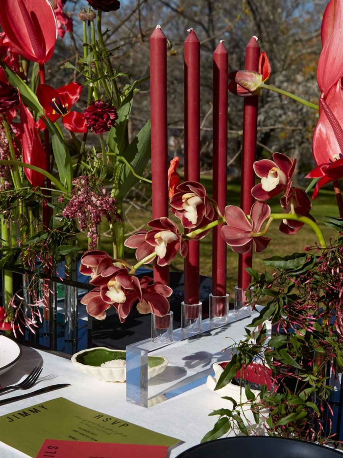 Burgundy 50cm Dinner Candles
