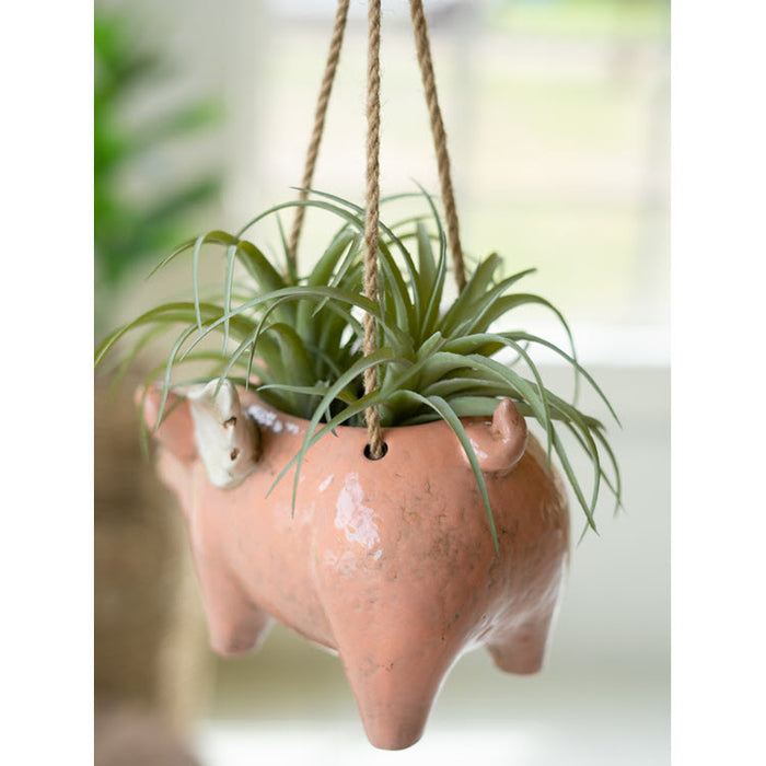 Ceramic Hanging Flying Pig Planter