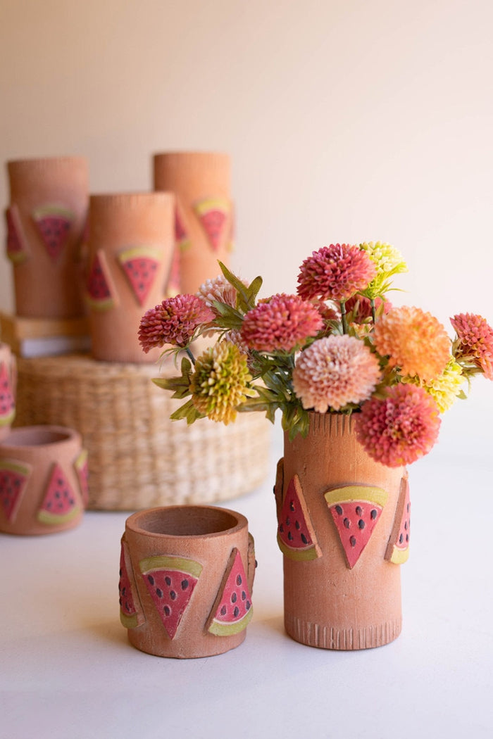 Kalalou Clay Watermelon Container / Short