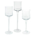 Clear 8cm Glass Holder with Stem Set Pack of 1