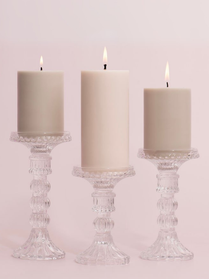Clear Celestia Glass Candle Holder - Small