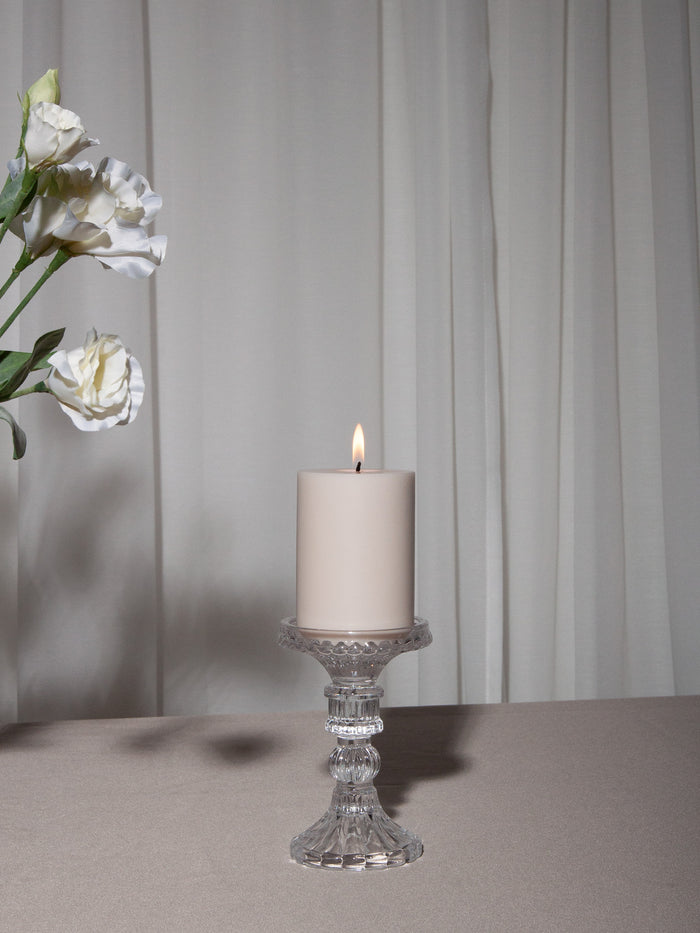 Clear Celestia Glass Candle Holder - Small Pack of 1