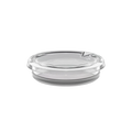 KeepCup Quicksip Lid Thermal in XS 6oz size, shown from a slightly elevated angle against a white background. The clear plastic lid features a sleek design with a raised drinking spout and grey silicone seal ring.
