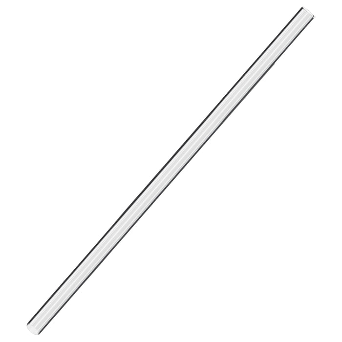 Clear reusable Coffee Straw - XL shown at a diagonal angle against a white background, displaying its transparent straight design and smooth cylindrical shape.
