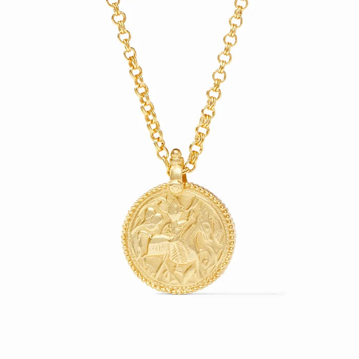 Julie Vos Coin Pendant Gold Necklace Long