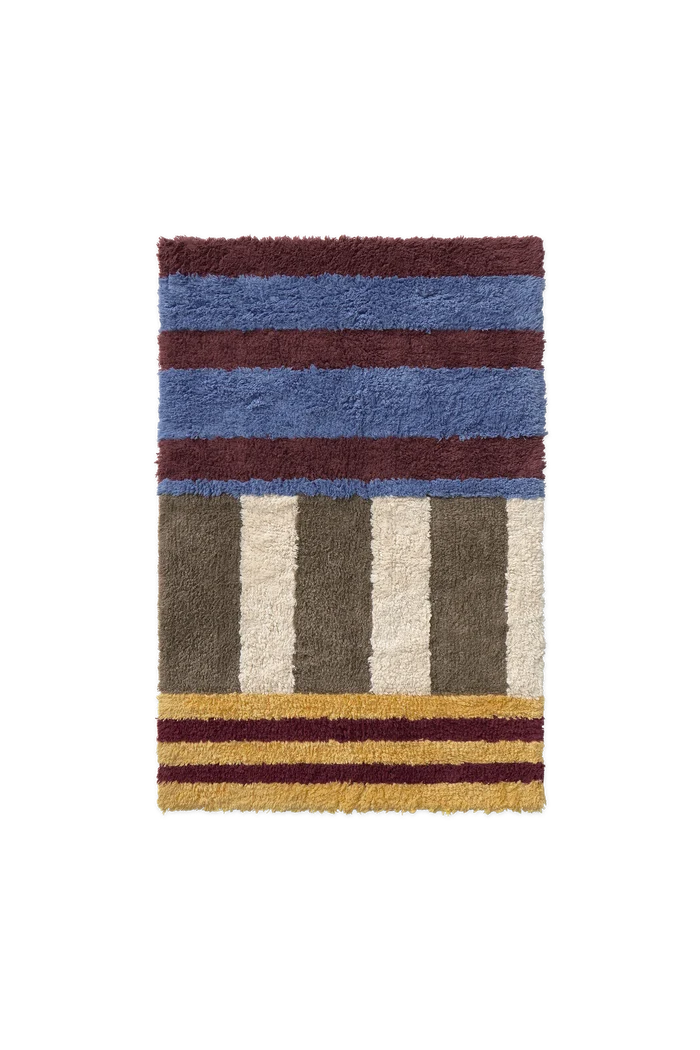 Color On Indigo Blue Washable Bath Rug