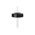 KeepCup Commuter Coffee Straw Lid in Black for M 12oz cup, shown from a front angle with a clear reusable straw inserted through the centre of the glossy black lid against a white background.