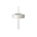 KeepCup Commuter Coffee Straw Lid in white, shown from a front angle with a clear reusable plastic straw inserted through the centre of the lid.