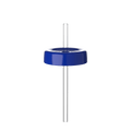 KeepCup Commuter Coffee Straw Lid in Electric blue, shown from a front view with a clear reusable straw inserted through the centre of the circular lid against a white background.