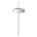 KeepCup Commuter Coffee Straw Lid in white, shown from above at a slight angle with a clear reusable plastic straw inserted through the centre opening.