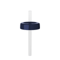 Navy blue Commuter Coffee Straw Lid shown from a front angle with clear reusable straw inserted through the centre, displayed against a white background.