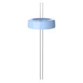 KeepCup Commuter Coffee Straw Lid in Orchid, shown from a front angle with a clear reusable straw inserted through the light blue circular lid against a white background.
