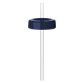 Navy blue KeepCup Commuter Coffee Straw Lid shown from above at a slight angle, featuring a clear reusable straw inserted through the centre opening against a white background.