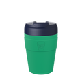 KeepCup Commuter M 12oz in Emerald Ink, featuring a green reusable cup body and dark navy lid, shown against a plain white background.