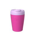 KeepCup Commuter M 12oz in Fuchsia Lilac, featuring a bright pink body with light lilac lid and sipper closure, shown against a plain white background.
