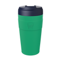 KeepCup Commuter L 16oz in Emerald Ink, featuring a green reusable cup body and dark navy lid, shown against a plain white background.