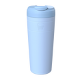 KeepCup Commuter XL 20oz in Orchid, a light blue reusable travel mug with matching lid featuring a flip-top drinking spout, shown from a front angle against a white background.