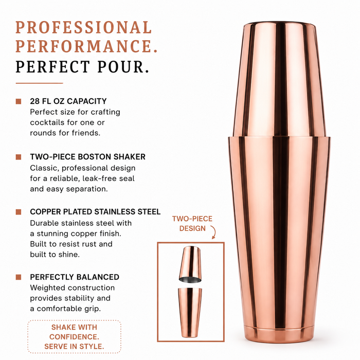 Copper Plated Boston Shaker