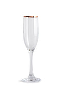 Copper Rimmed Champagne Flute - Set of Four