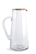Copper Rimmed Glass Pitcher