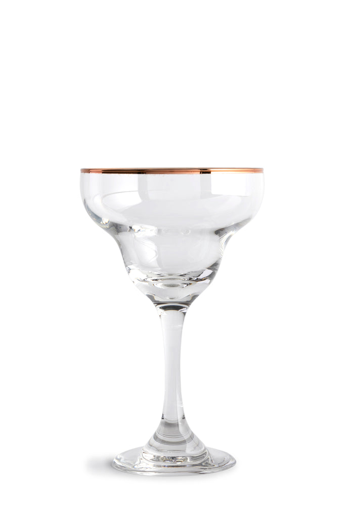 Copper Rimmed Margarita Glass - Set of Four