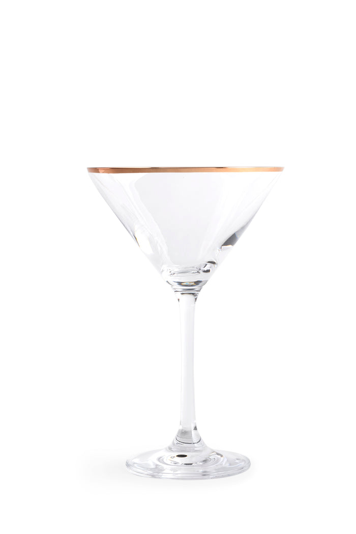 Copper Rimmed Martini Glass - Set of Four