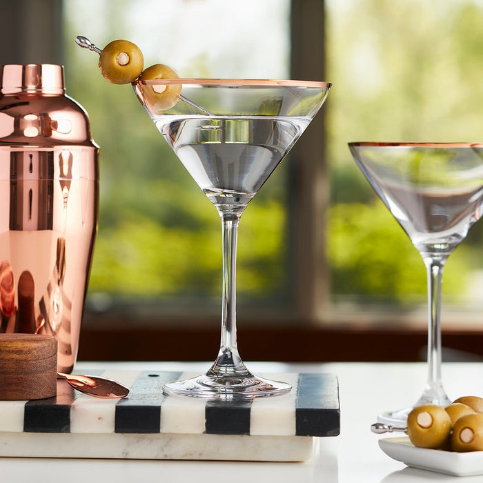 Copper Rimmed Martini Glass - Set of Four