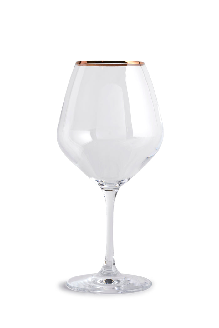Copper Rimmed Wine Glass - Set of Four