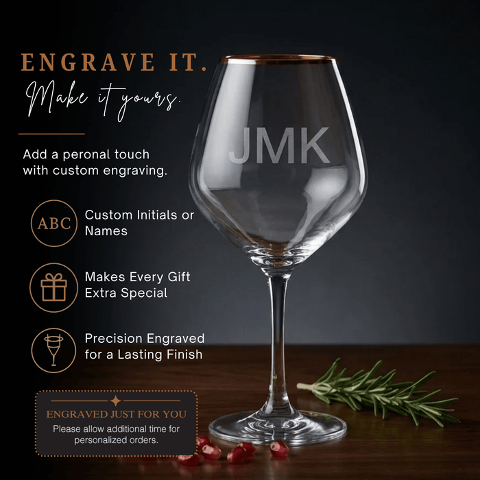 Copper Rimmed Wine Glass - Set of Four