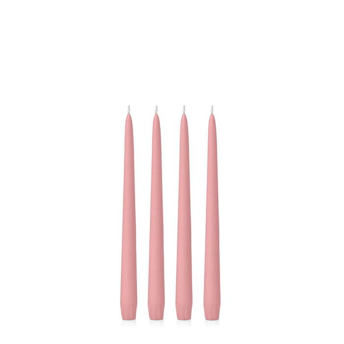 Coral Pink 25cm Taper Candles Pack of 4
