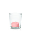Coral Pink Tealight in Glass Votive Pack Pack of 24