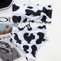 Cow print swimwear female High waist 2 piece suit - myfunfarm