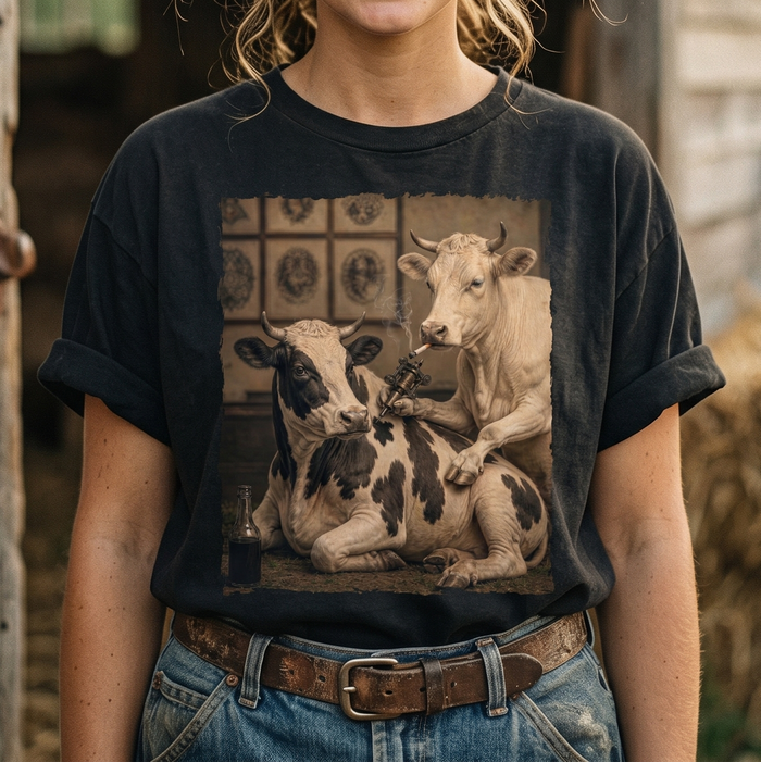 Cow Tattoo Artist Funny Meme Comfort Colors unisex T-Shirt