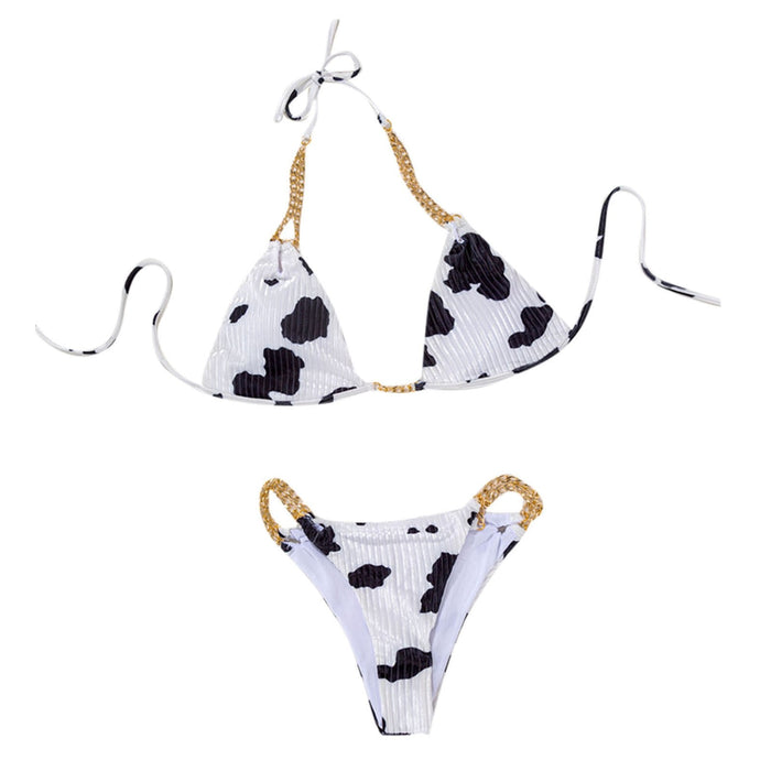 Cows pattern Bikini Set Push-Up Swimsuit Beachwear Padded - myfunfarm