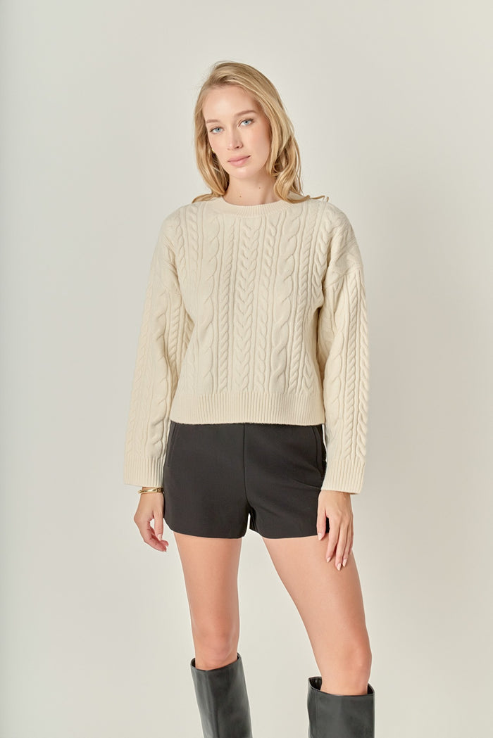 Crewneck Cable Sweater