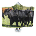 Cute Angus cattle - Hooded Blanket - Cow Lovers - myfunfarm
